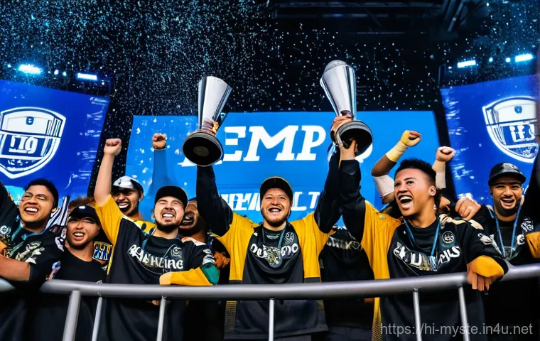 댈러스 엠파이어 목격 사건 - Image Prompt 1: Champions' Resilient Celebration**