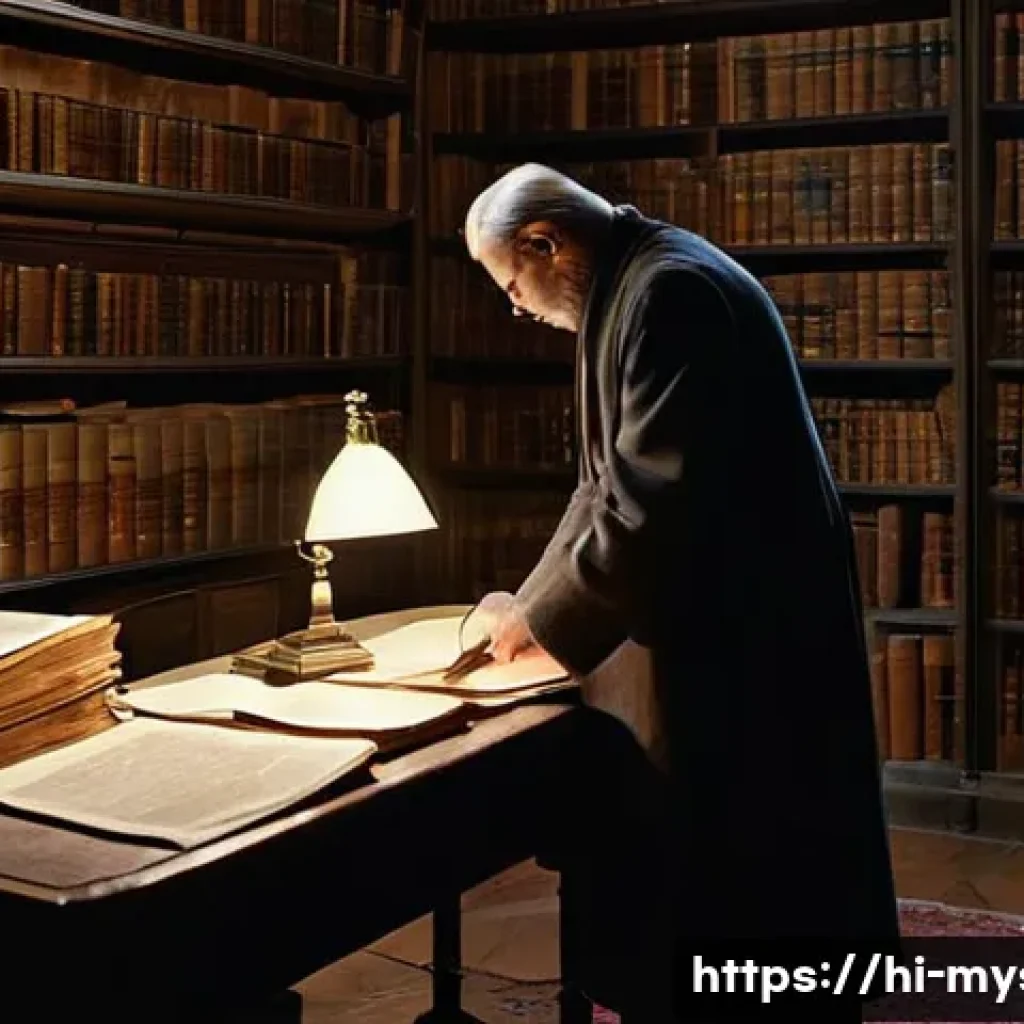 사이언톨로지의 히든 파일 사건 - **Prompt 1: The Veiled Archive of Secrets**
"An atmospheric, dimly lit archival room, filled wit...