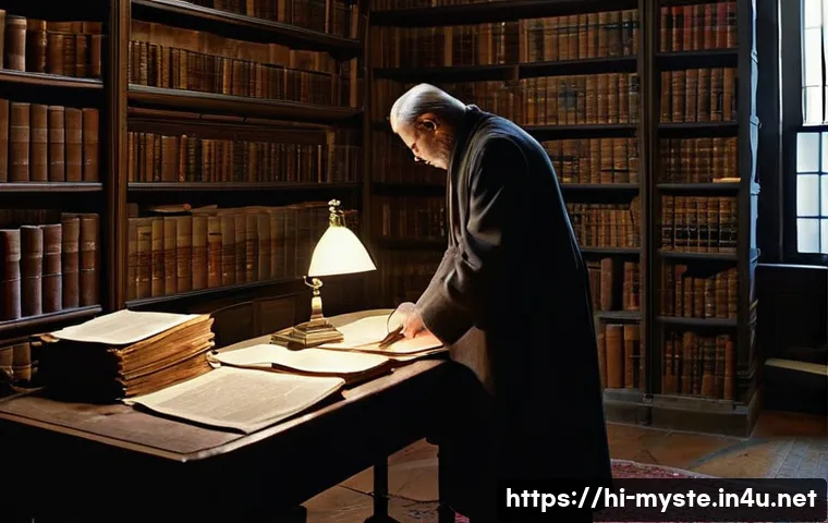사이언톨로지의 히든 파일 사건 - **Prompt 1: The Veiled Archive of Secrets**
    "An atmospheric, dimly lit archival room, filled wit...
