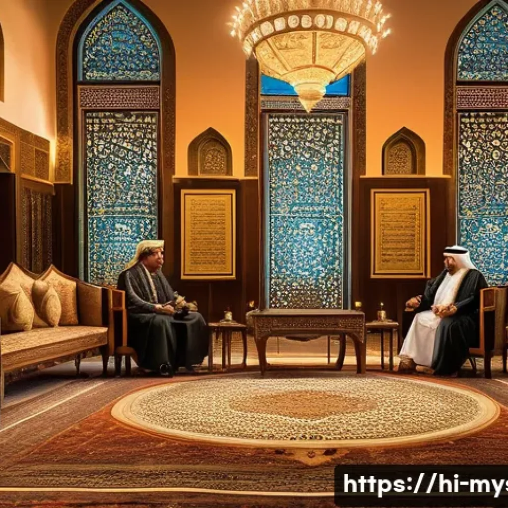 이스라엘 데드씨 비밀문서 사건 - A detailed, dramatic scene depicting a high-level Middle Eastern political meeting inside a grand, o...